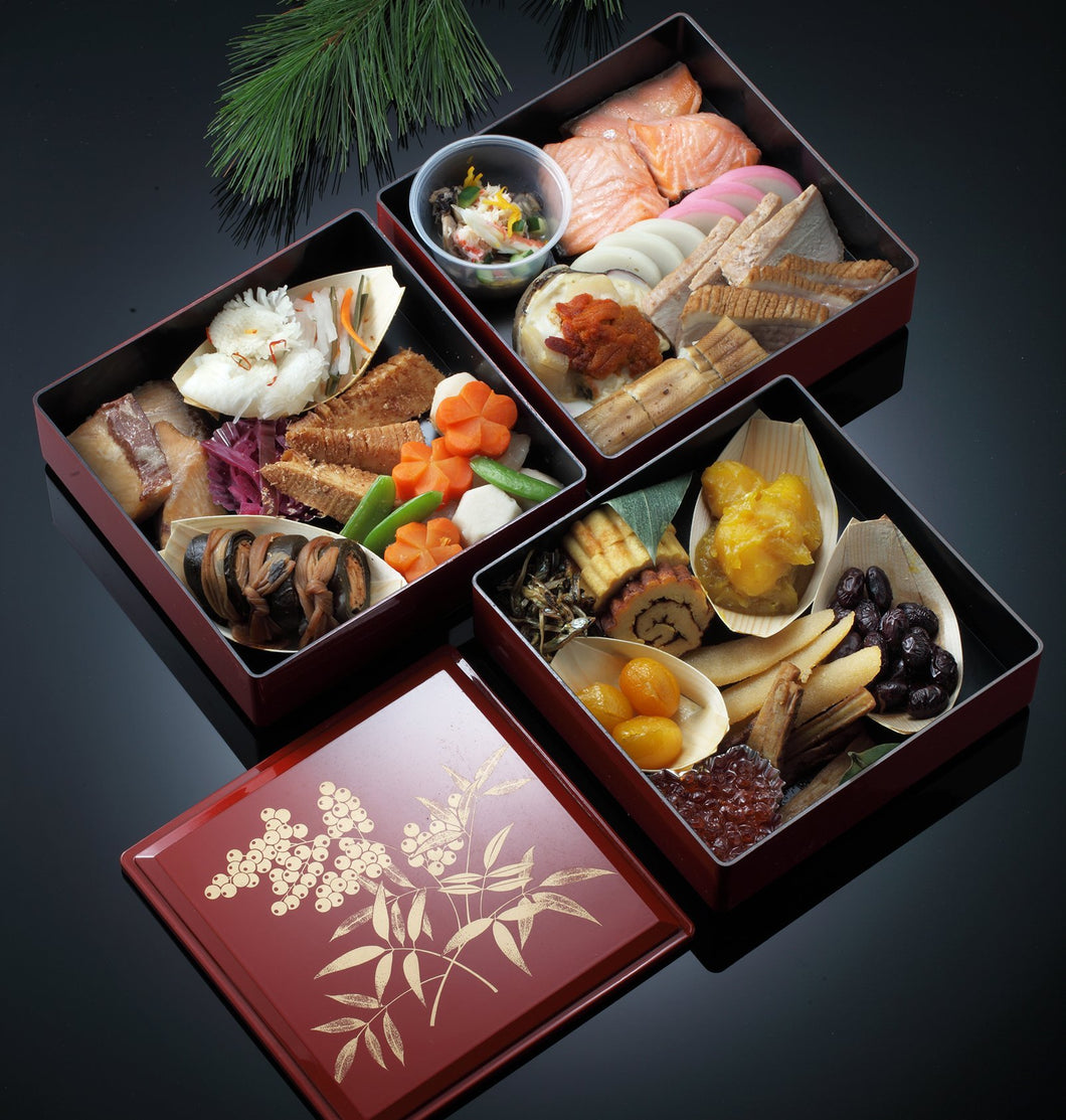 Wasan Osechi 2026 premium jubako three-tier set